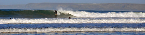 Surfing on the North coast of Cornwall